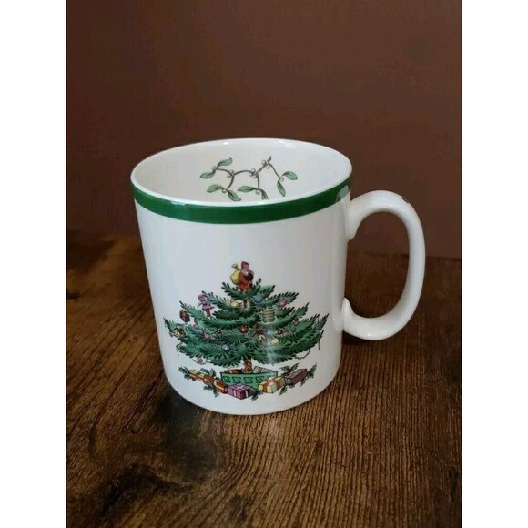 4 Vintage Spode Christmas Tree Tom & Jerry Mugs  Made in England Original Box - Picture 5 of 10